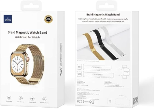 Wiwu WB005 Milanese Magnetic Apple Watch Kordon Local Gold