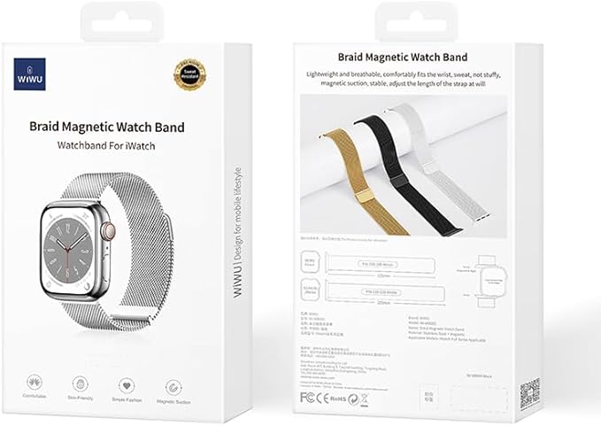 Wiwu WB005 Milanese Magnetic Apple Watch Kordon Silver