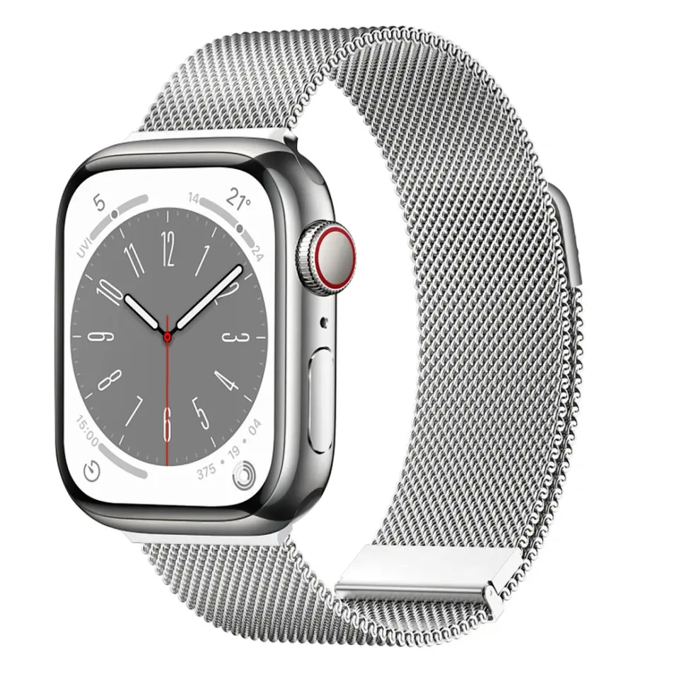 Wiwu Milanese Magnetic Apple Watch Kordon Silver