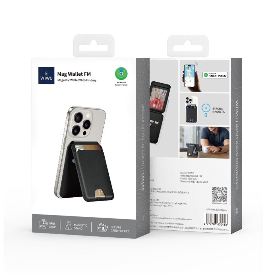 Wiwu MW005 Magsafe Kartlık Qi Kablosuz Şarj Uyumlu FindMy Özellikli