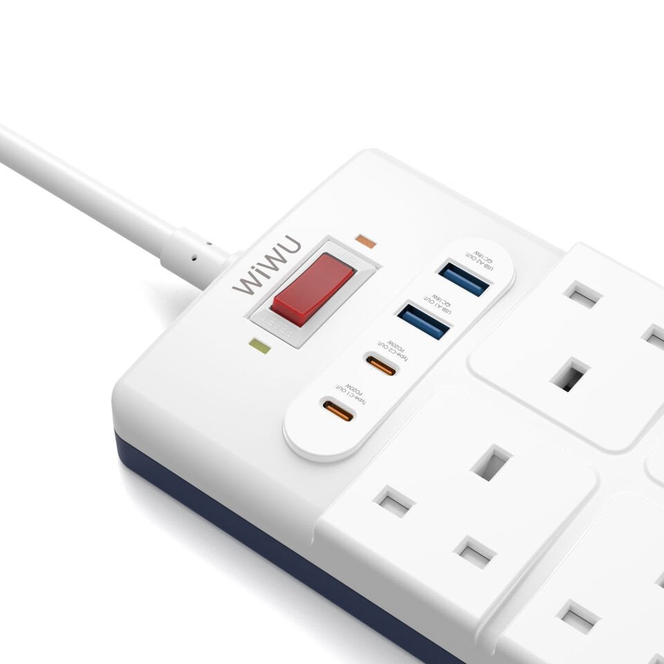 Wiwu Çok Fonksiyonlu 20W Çoklu Priz 2xType c - 2xUSB - 8x SC