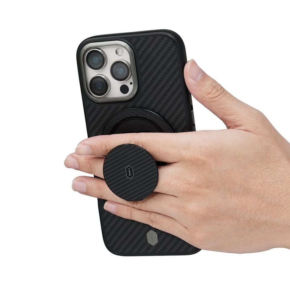 Wiwu Warriors Aramid 360° Dönebilen Magsafe Tutucu Siyah