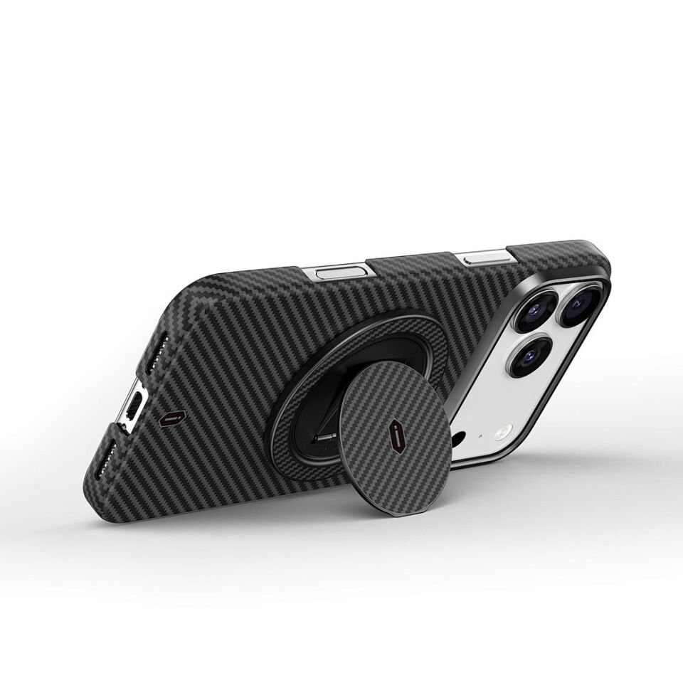 Wiwu MW008 Warriors Aramid 360° Dönebilen Magsafe Tutucu Siyah