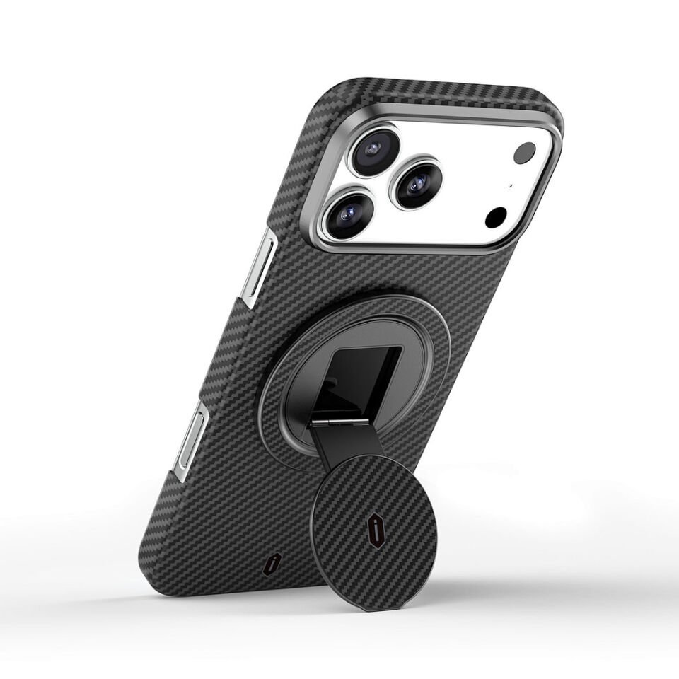 Wiwu MW008 Warriors Aramid 360° Dönebilen Magsafe Tutucu Siyah