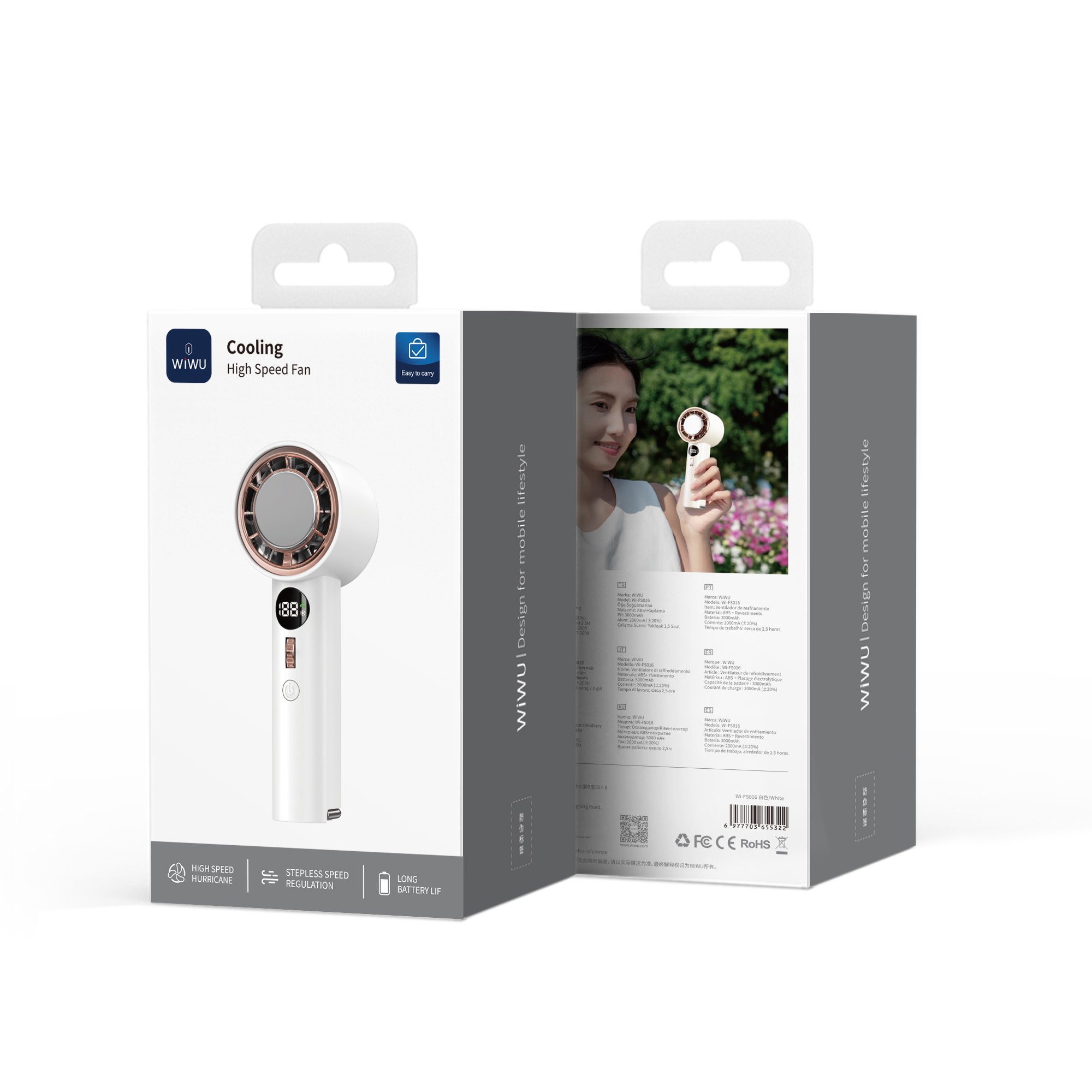 Wiwu FS016 Dijital LED Göstergeli Soğutucu El Fanı