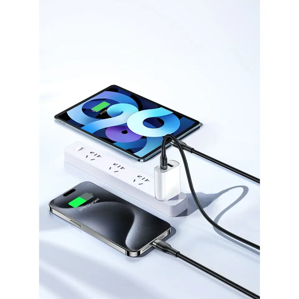 Wiwu Concise 100W 2 in 1 PD Data ve Şarj Kablosu 1.2mt C-C+C