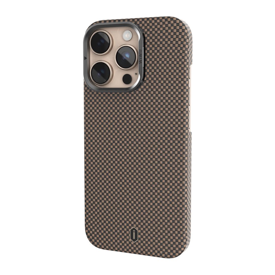 Wiwu DCC-208 16 Pro Magsafe & Kamera Standlı Kevlar Kapak Black Gold