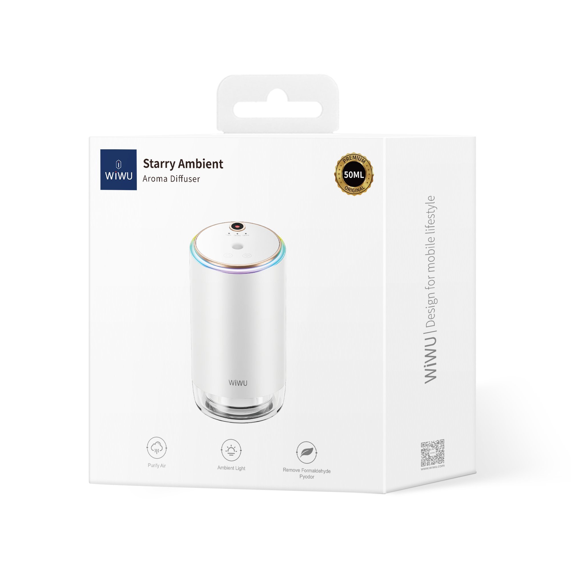 Wiwu AR003 Yıldızlı Ortam Aydınlatmalı RGB Işıklı Hava Nemlendirici