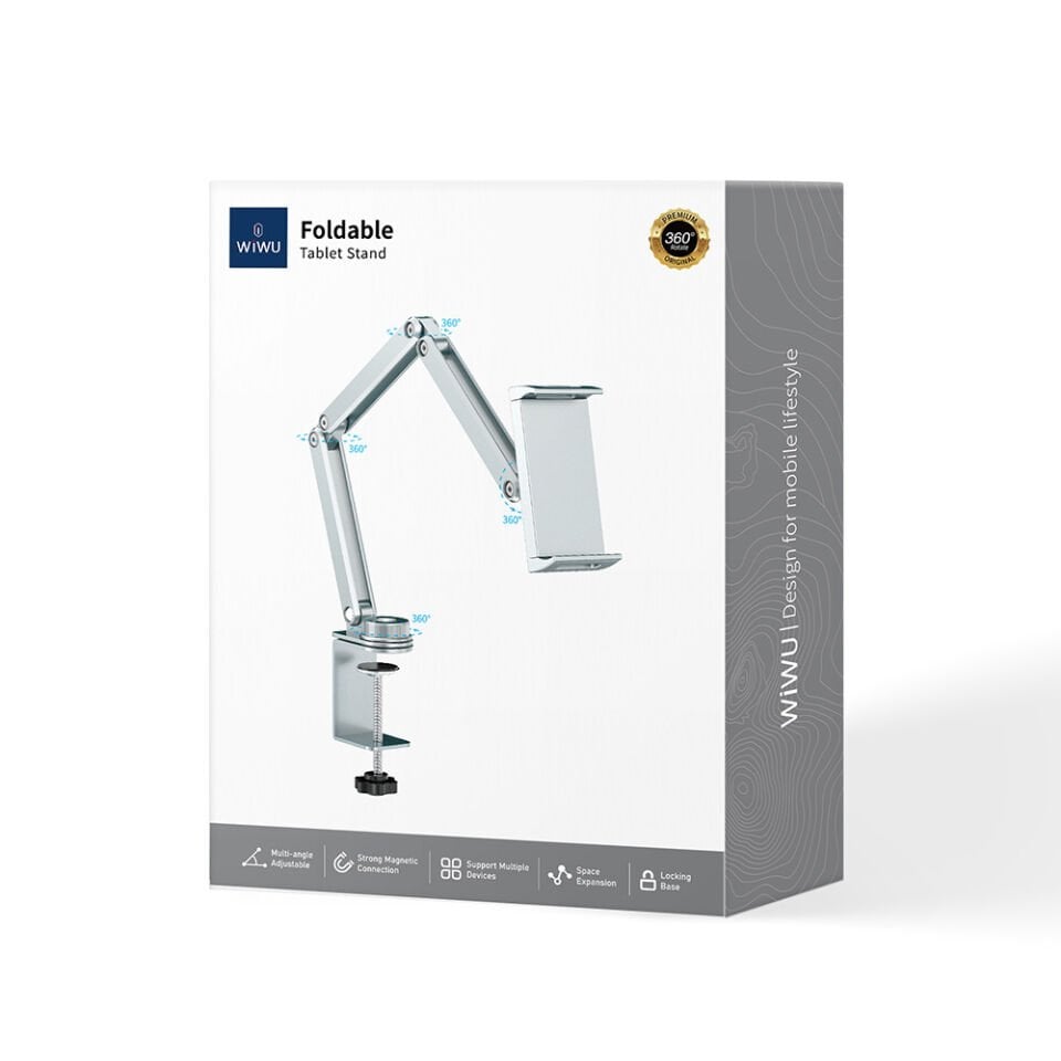 Wiwu Ayarlanabilir 360° Dönebilen Metal Telefon ve Tablet Tutucu