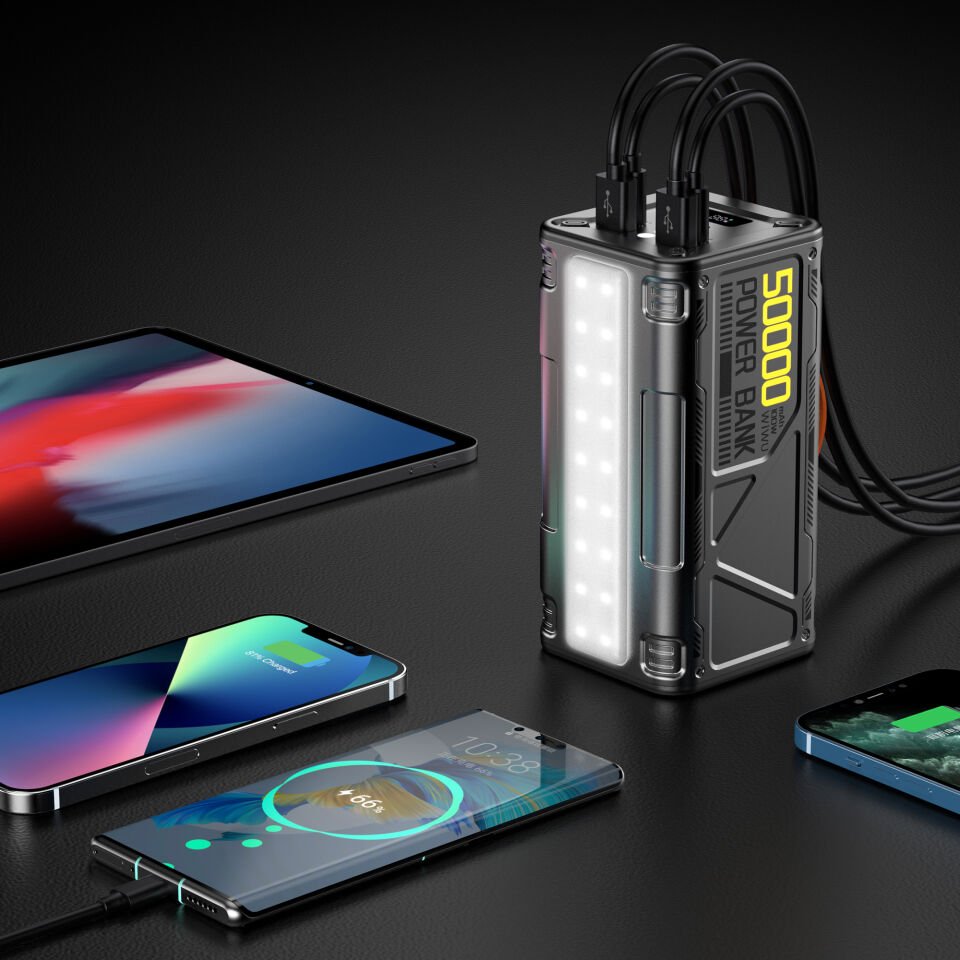 Wiwu P029 50000mAh 100W PD Hızlı Şarjlı El Fenerli Powerbank