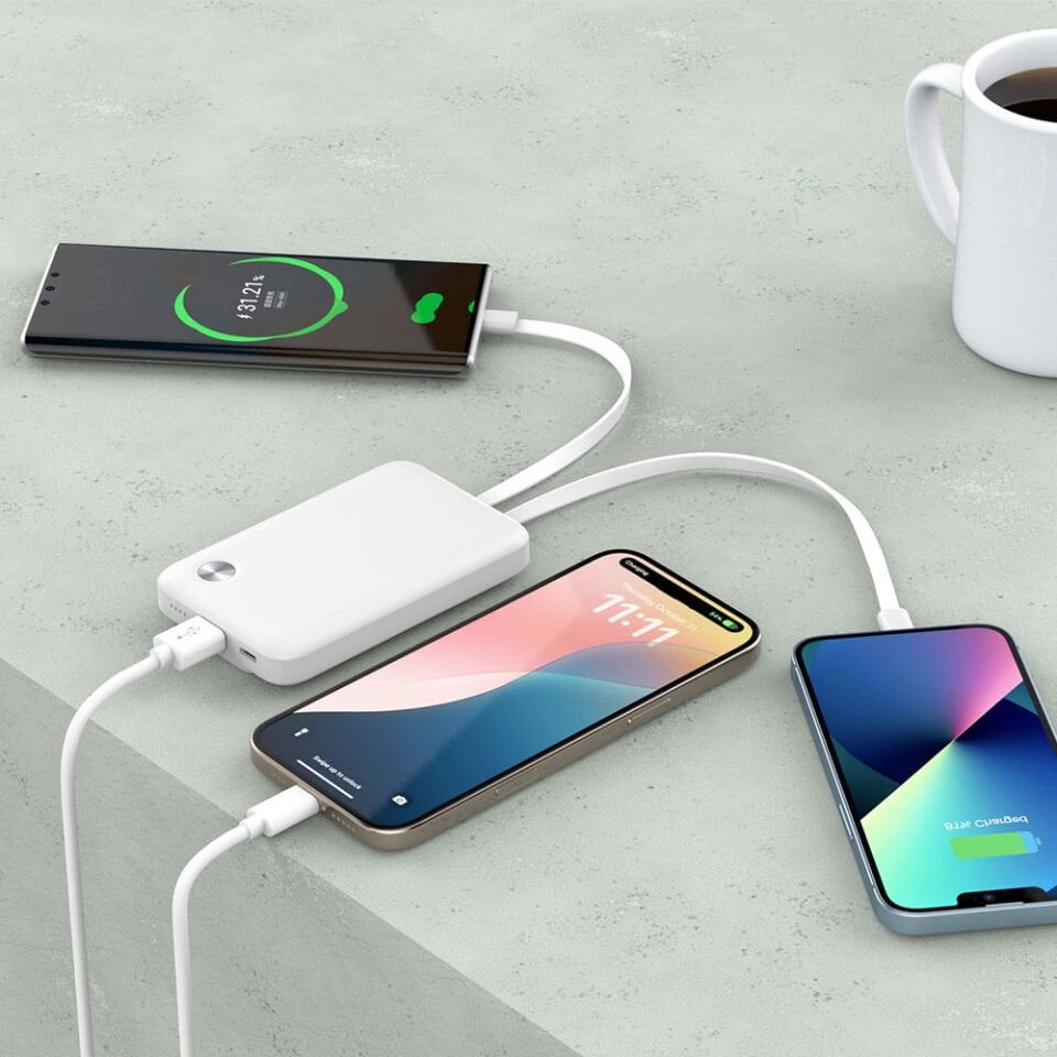 Wiwu P060 Type C - Lightning Kbalolu PD 22.5W 10000mAh Powerbank Beyaz