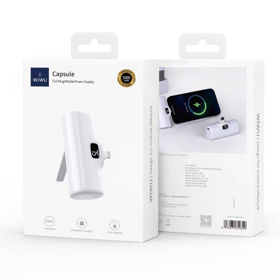 Wiwu P017 Capsule 5000 Mah Lightning Powerbank