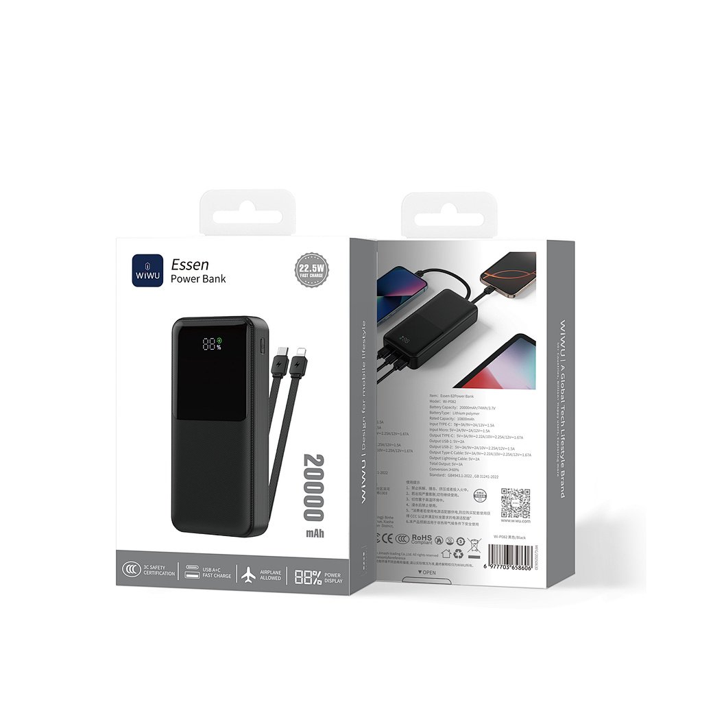Wiwu P082 Essen Serisi 22,5W 20000mAh Powerbank
