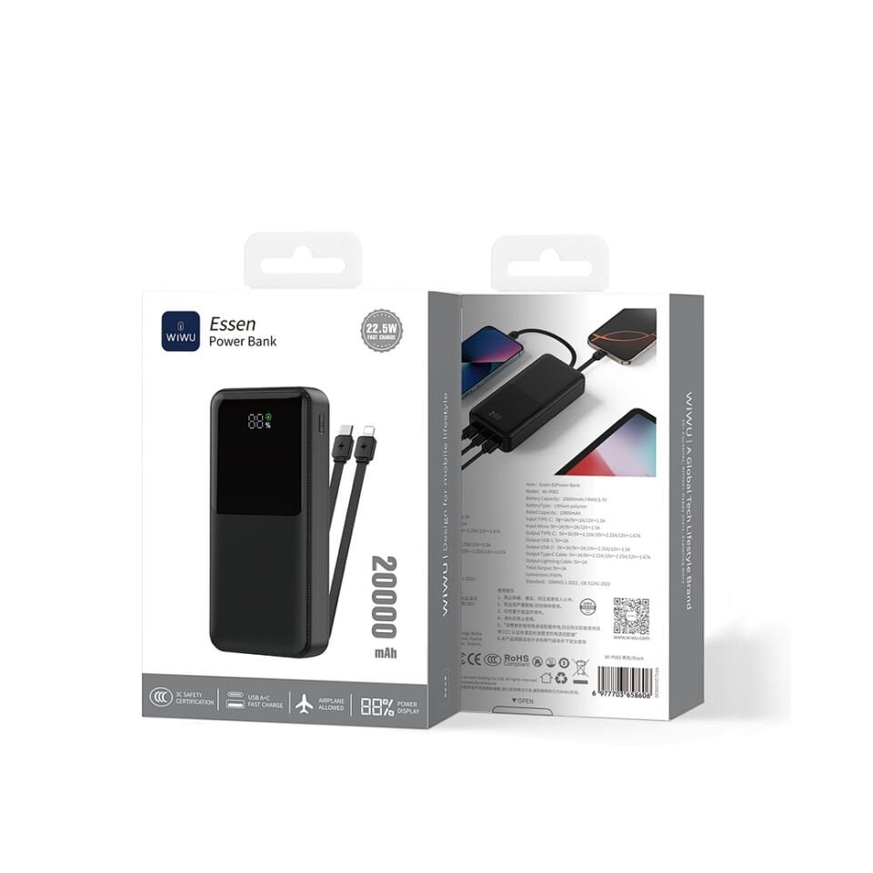 Wiwu Essen Serisi 22,5W 20000mAh Powerbank