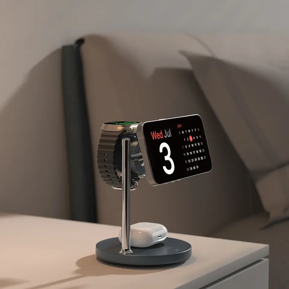 Wiwu 25W Qi2 Teknolojili Soğutma Özellikli 3in1 Şarj Standı