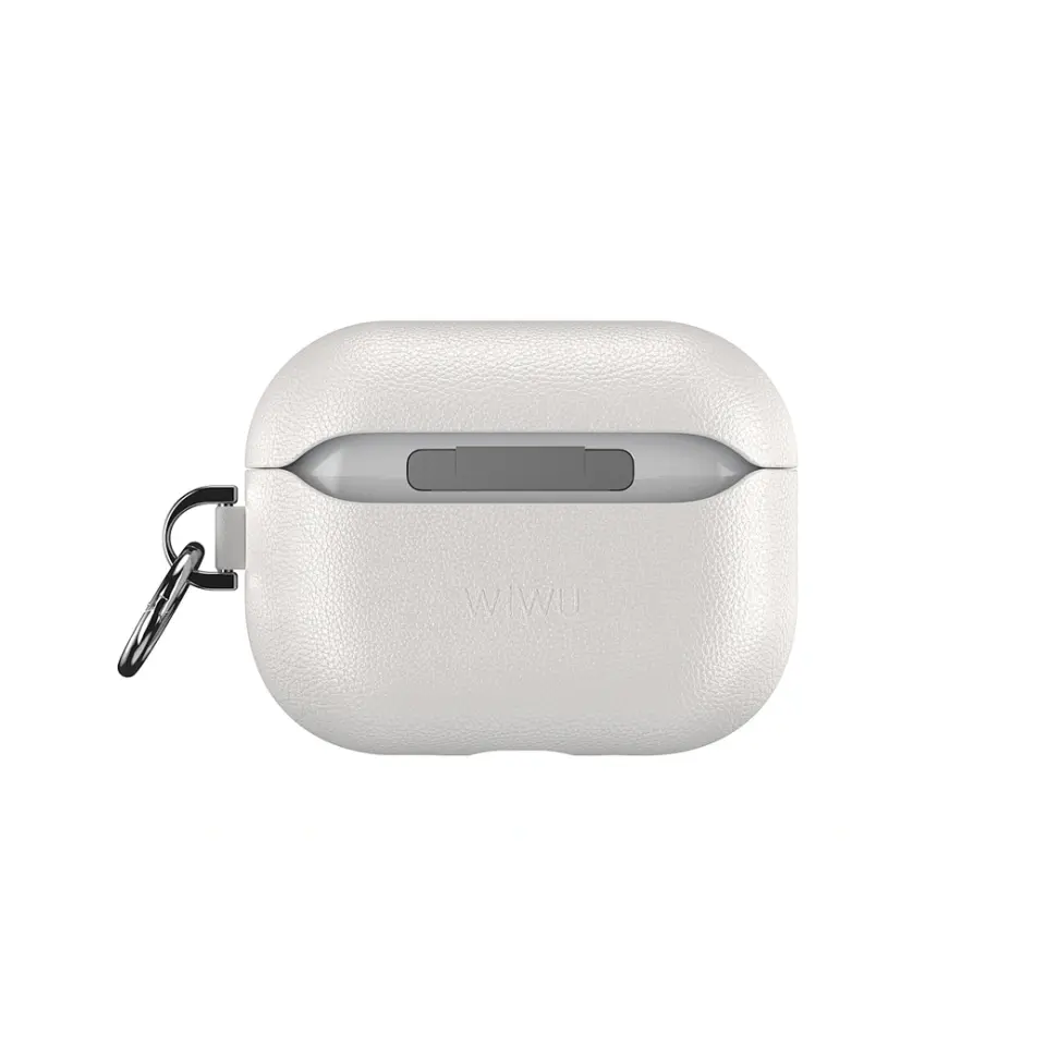 Wiwu Wiwu AirPods Pro3 Beyaz Deri Kılıf