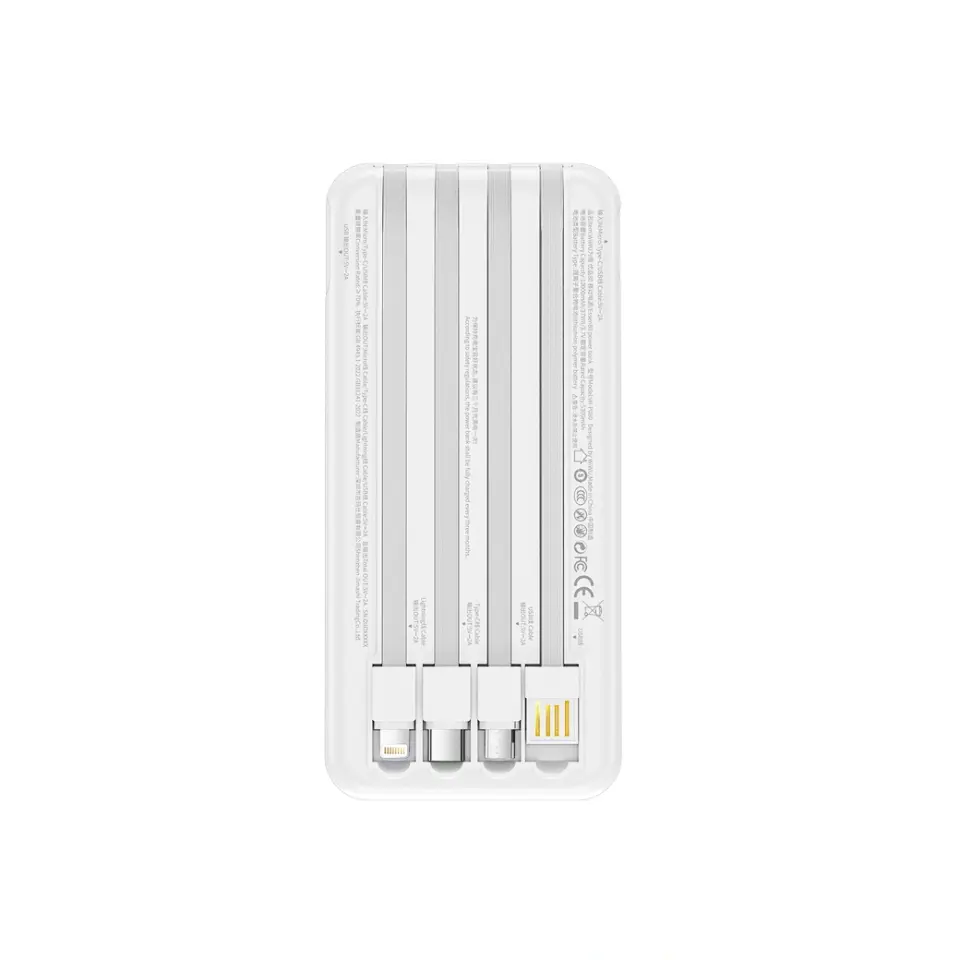 Wiwu Essen Serisi Kablolu 10000mAh Powerbank Beyaz